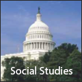 Words: Social Studies icon and picture of the US Capitol building