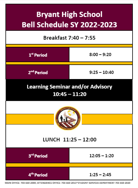 2022-2023 bell schedule